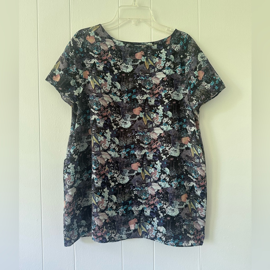 All Saints Spitalfields Bonanza Top Blouse Size 8 Printed Euc